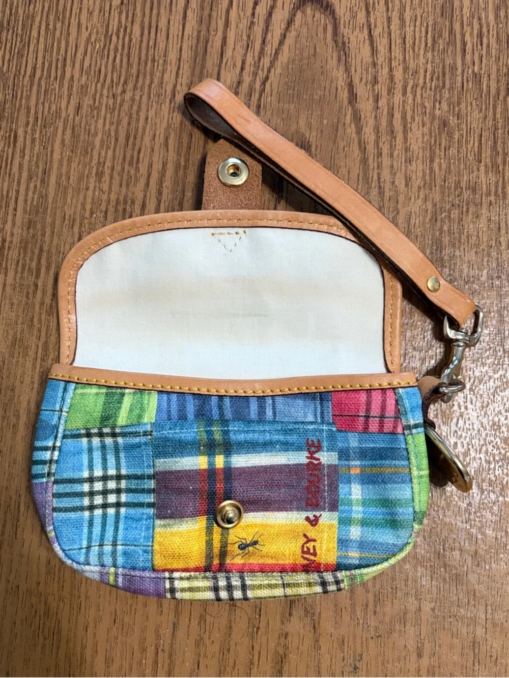 Dooney & Bourke/Disney Plaid Leather-Trim Wristlet